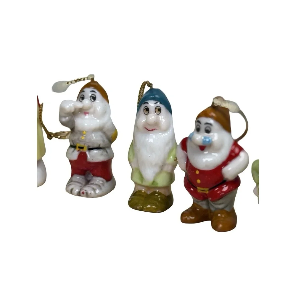VTG Walt Disney Snow White & The Seven Dwarfs Ceramic Figure/Ornament Set Schmid